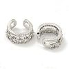 Brass Micro Pave Cubic Zirconia Cuff Earrings EJEW-C104-026P-2