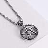 Vintage Stainless Steel Six-Pointed Star Pendant Necklaces for Fashionable Street Style Men PQ2457-4