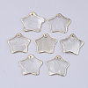 Electroplate Capiz Shell Pendants SHEL-T012-15-1