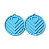 DIY Hollow-out Flat Round Pendant Silicone Molds DIY-I099-37-1