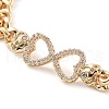 Cubic Zirconia Link Bracelet with Golden Brass Curb Chains BJEW-C055-06F-G-2