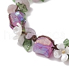 Electroplated Natural Amethyst Chip Bead Braided Bead Bracelets for Women BJEW-TA00610-02-3