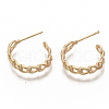 Semicircular Brass Stud Earrings KK-T050-54G-NF-3