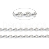 Tarnish Resistant Handmade 304 Stainless Steel Flat Round Charms Link Chains CHS-M004-10P-2