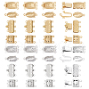   32 Sets 8 Styles Ion Plating(IP) 304 Stainless Steel Box Clasp FIND-PH0020-89-1