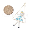 2Pcs Handmade Glass Seed Beaded Girl Play on Swing Big Pendants PALLOY-MZ00695-3