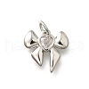 Brass Micro Pave Cubic Zirconia Charms KK-P295-43P-1