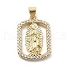 Rack Plating Brass with Cubic Zirconia Pendants KK-Q017-06E-G-1