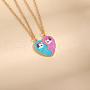 Cute Alloy Enamel BFF Cat Heart Pendant Necklaces for Women FS-WG9A306-01-1