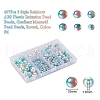 497Pcs 5 Style Rainbow ABS Plastic Imitation Pearl Beads OACR-YW0001-09B-2