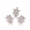 Brass Micro Pave Clear Cubic Zirconia Beads ZIRC-I038-25P-1