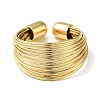 Brass Multi Wire Wrap Open Cuff Ring RJEW-C037-02G-2