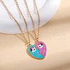 Cute Alloy Enamel BFF Cat Heart Pendant Necklaces for Women FS-WG9A306-01-3