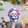 Dog with Flower Basket Acrylic Hanging Ornaments PW-WGD45C3-01-5