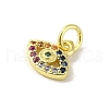 Brass Micro Pave Cubic Zirconia Charms KK-M283-19B-02-2