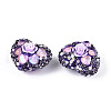 Heart Shape Polymer Clay Pave Rhinestone Beads RB-T018-03A-2