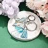 26Pcs Transparent Epoxy Resin & Transparent Acrylic & Faux Suede Tassel Keychain KEYC-JKC01202-26-1