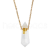 SUPERFINDINGS 1Pc Natural Quartz Crystal Faceted Hexagonal Prism Perfume Bottle Rock Crystal Pendant Necklaces NJEW-FH0001-17G-02-1