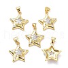 Brass Micro Pave Clear Cubic Zirconia Pendants ZIRC-L100-122G-1