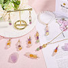 Copper Wire Wrapped Natural Gemstone Pendants PALLOY-FH00038-6