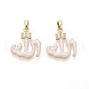 Brass Micro Pave Cubic Zirconia Enamel Pendants KK-L231-06G-02-1