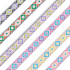 BENECREAT 6 Bundles 6 Colors Ethnic Style Polyester Ribbon OCOR-BC0005-10-1