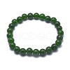 Natural TaiWan Jade Bead Stretch Bracelets X-BJEW-K212-B-019-2