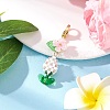 Flower Glass Pearl & Seed Beads Pendant Decorations HJEW-MZ00274-04-1