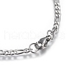 304 Stainless Steel Figaro Chain Bracelets BJEW-L634-04A-P-3
