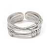 Rack Plating Brass Criss Cross Open Cuff Rings RJEW-D009-05P-1