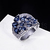 Brass Micro Pave Cubic Zirconia Finger Rings FS-WG4D6DE-09-1