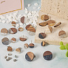  24Pcs 12 Styles Resin & Walnut Wood Flat Round Stud Earrings with 304 Stainless Steel Pin for Women EJEW-TA0001-20-5
