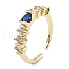 Rack Plating Brass Micro Pave Cubic Zirconia Cuff Finger Rings for Women RJEW-M028-51G-2