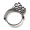 Rotatable Alloy Swivel Open Back Bezel Pendants PALLOY-I223-20B-1