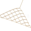 304 Stainless Steel Bar Link Triangle Mesh Toe Ring Anklets for Women AJEW-AN00664-4