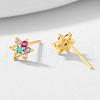 S925 Sterling Silver Cubic Zirconia Stud Earrings YO8551-1-3