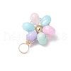 Dyed Natural Freshwater Shell Copper Wire Wrapped Flower Pendants PALLOY-JF03768-01-5