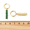 Oval 304 Stainless Steel Green Cubic Zirconia Tassel Hoop Earrings EJEW-Z094-02G-5