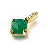 Natural Green Onyx Agate(Dyed & Heated) Faceted Rhombus Pendants KK-F899-03E-G-2