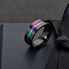 316L Surgical Stainless Steel Wide Band Finger Rings RJEW-T005-10-02-2