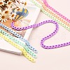 7 Strands 7 Colors Handmade Opaque Acrylic Curb Chain AJEW-JB00989-2