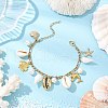Natural 304 Stainless Steel Charm Bracelets BJEW-JB11542-1