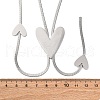 304 Stainless Steel Heart Y Necklaces NJEW-R026-30P-5