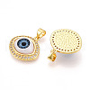 Brass Micro Pave Cubic Zirconia Pendants for Women KK-T070-103A-2
