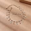 Bohemian Alloy Crystal Rhinestone Tassel Anklets for Women FS-WG0C793-01-3