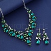 Alloy Rhinestone Pendant Necklaces & Stud Earring Sets for Women WGBFD89-02-2