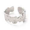Non-Tarnish 304 Stainless Steel Geometry Open Cuff Ring for Women RJEW-F131-12P-2