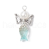 Mermaid-shape Angel Spray Painted Glass Pendants PALLOY-JF03778-3