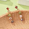 Stick Brass Micro Pave Cubic Zirconia Stud Earrings for Women EJEW-G428-19G-01-1