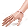 Natural Rose Quartz Rectangle Beaded Stretch Bracelet BJEW-JB08982-03-3